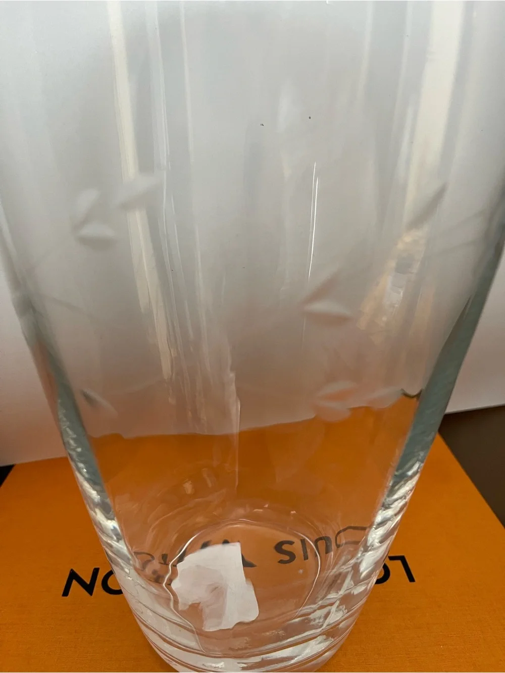 Clear Etched Glass Bud Vase - Elegant Floral Design